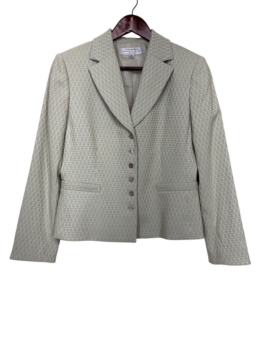 Vintage Tahari Arthur S Levine Cropped Blazer Jacket With Faux Pockets